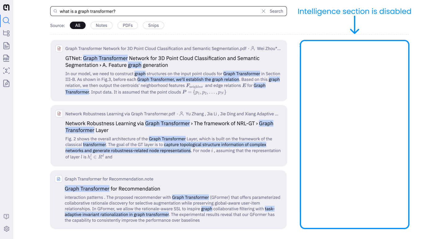 Disabled Intelligence section