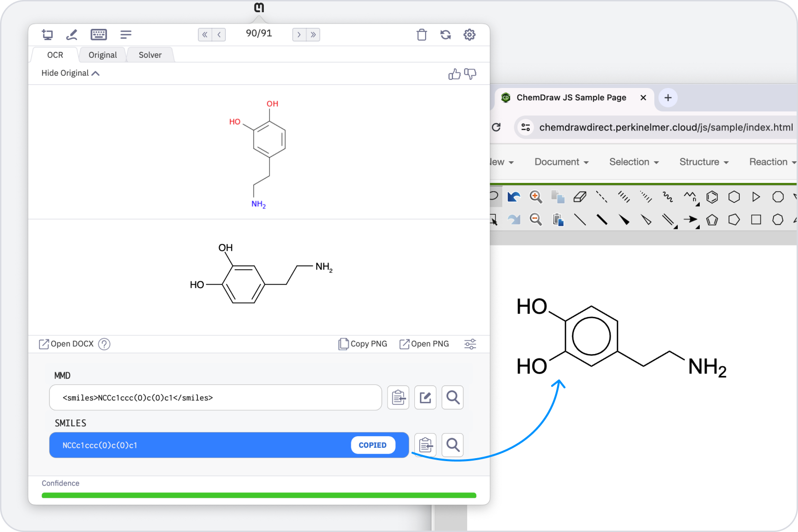 Convert chemical diagram to SMILES.