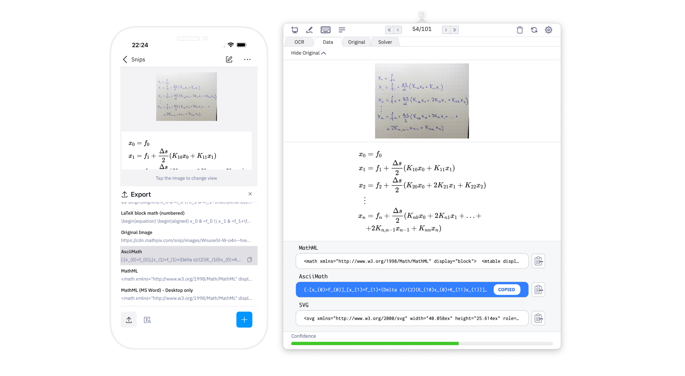 Snip an equation on your screen and convert it to AsciiMath instantly.