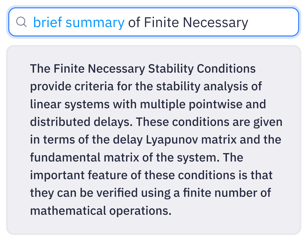Search AI gives a summary of Finite Necessary