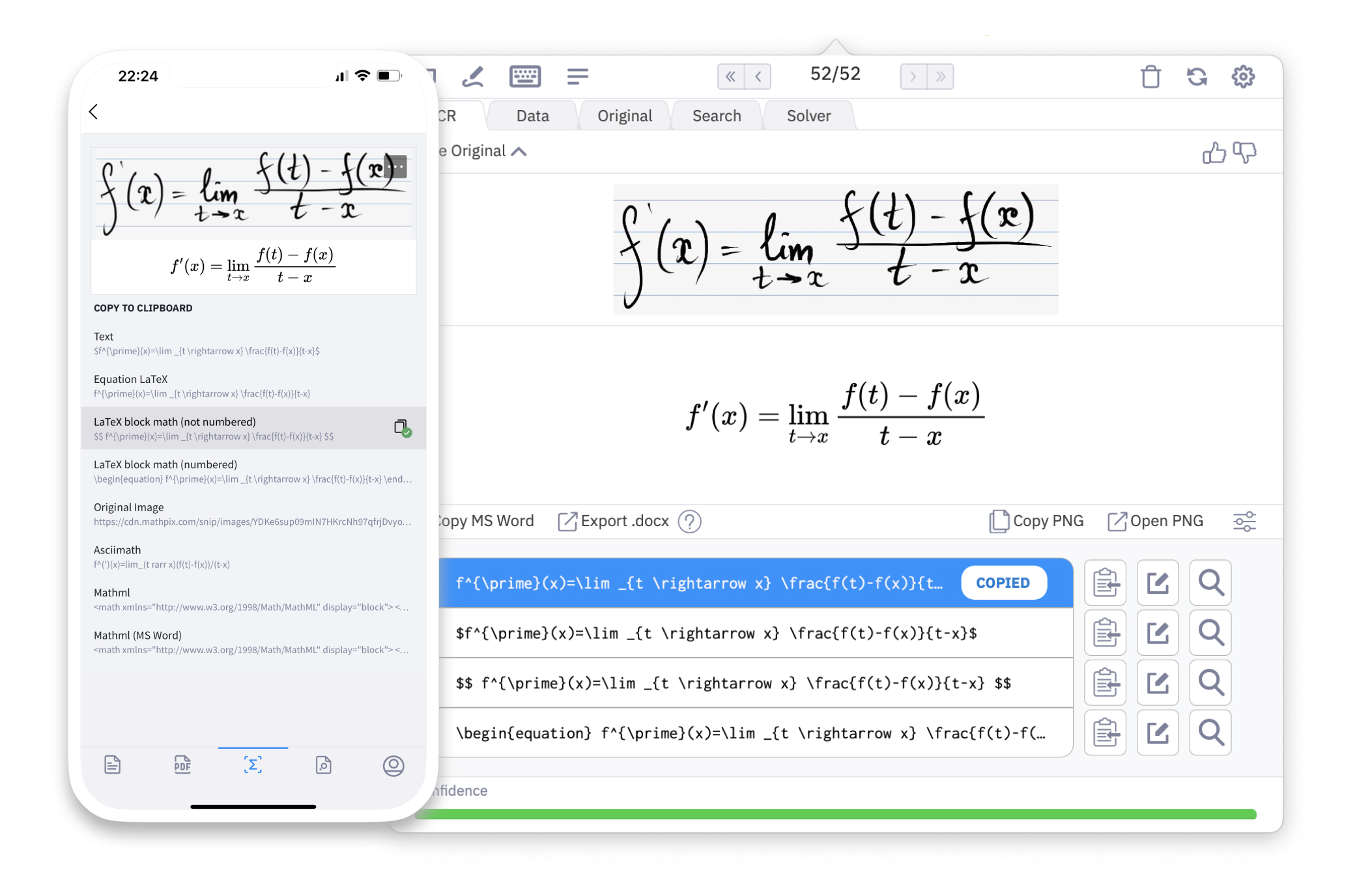 Snip an equation on your screen and convert it to LaTeX instantly.