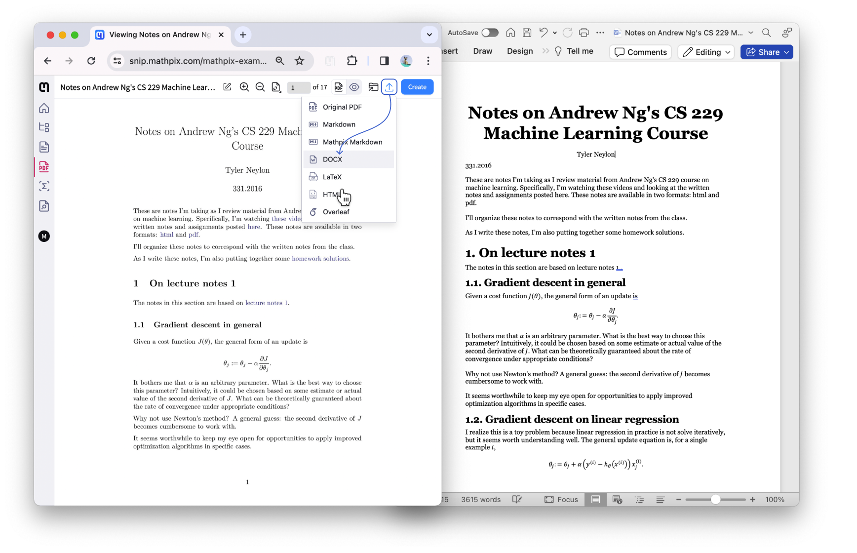 PDF conversion feature details