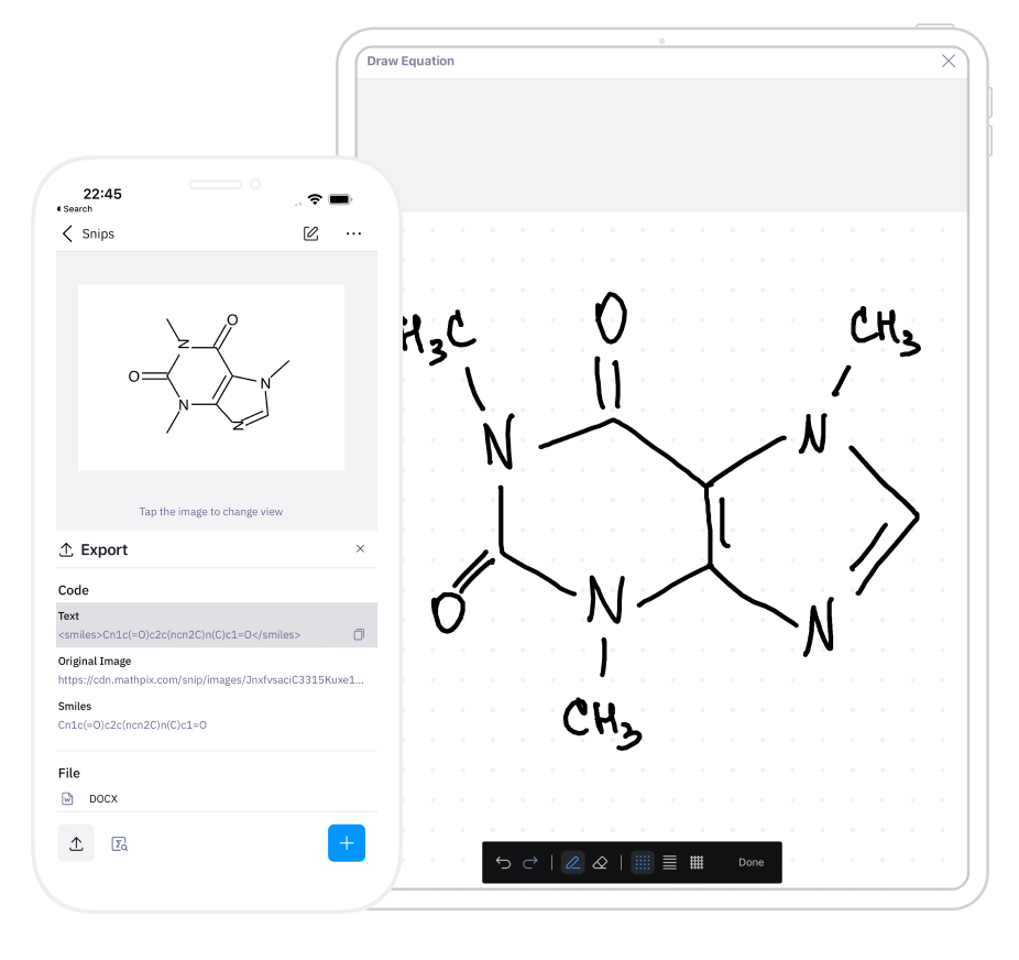 Image to SMILES on mobile and tablet
