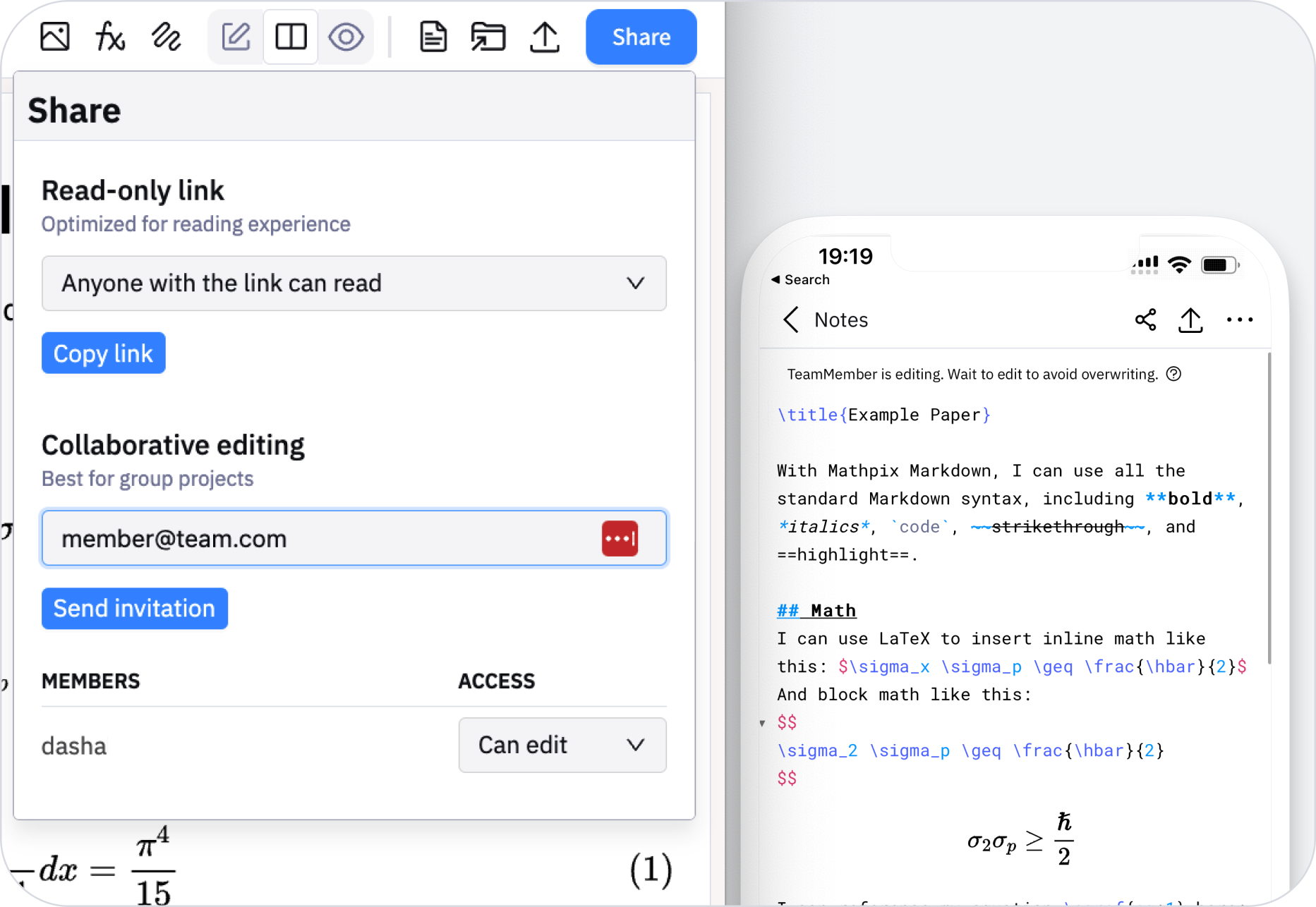 Collaboration settings