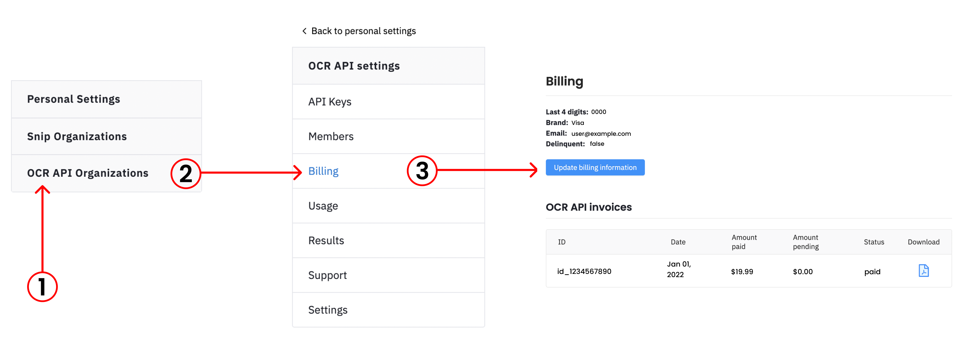 Update billing information