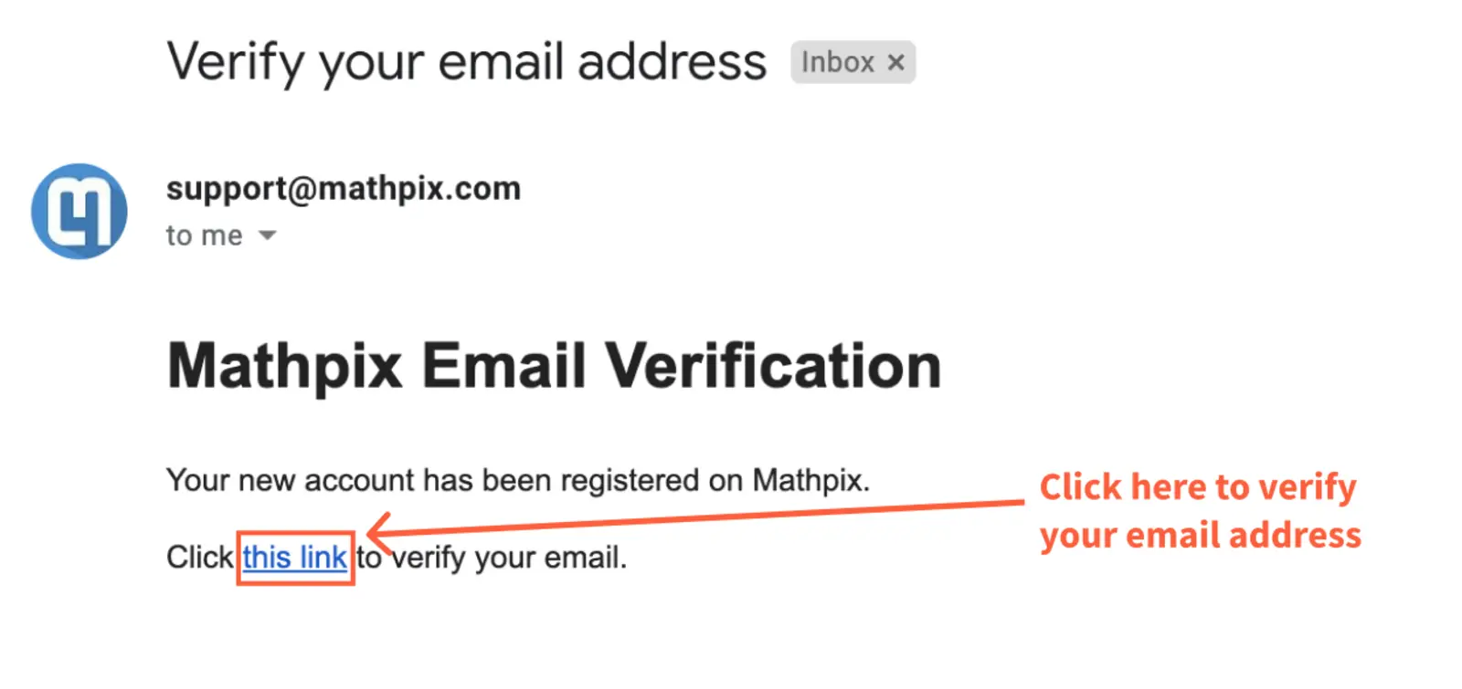 Verify email link